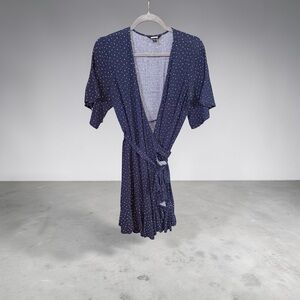 Express Navy and White Dot Dress